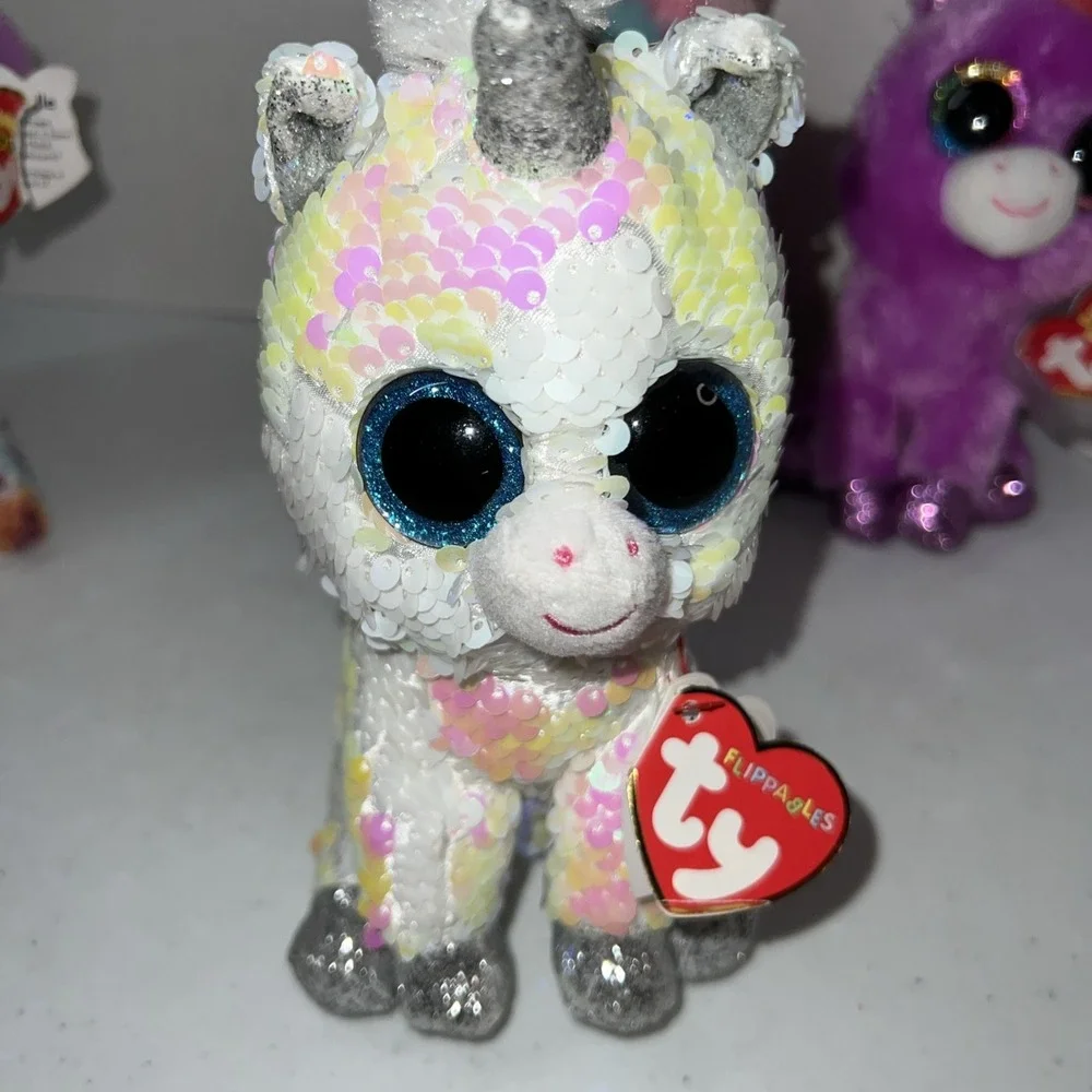 Ty Beanie Boos Unicorn Lot of 4 Giselle, Diamond, Rosette, & Fantasia Plush